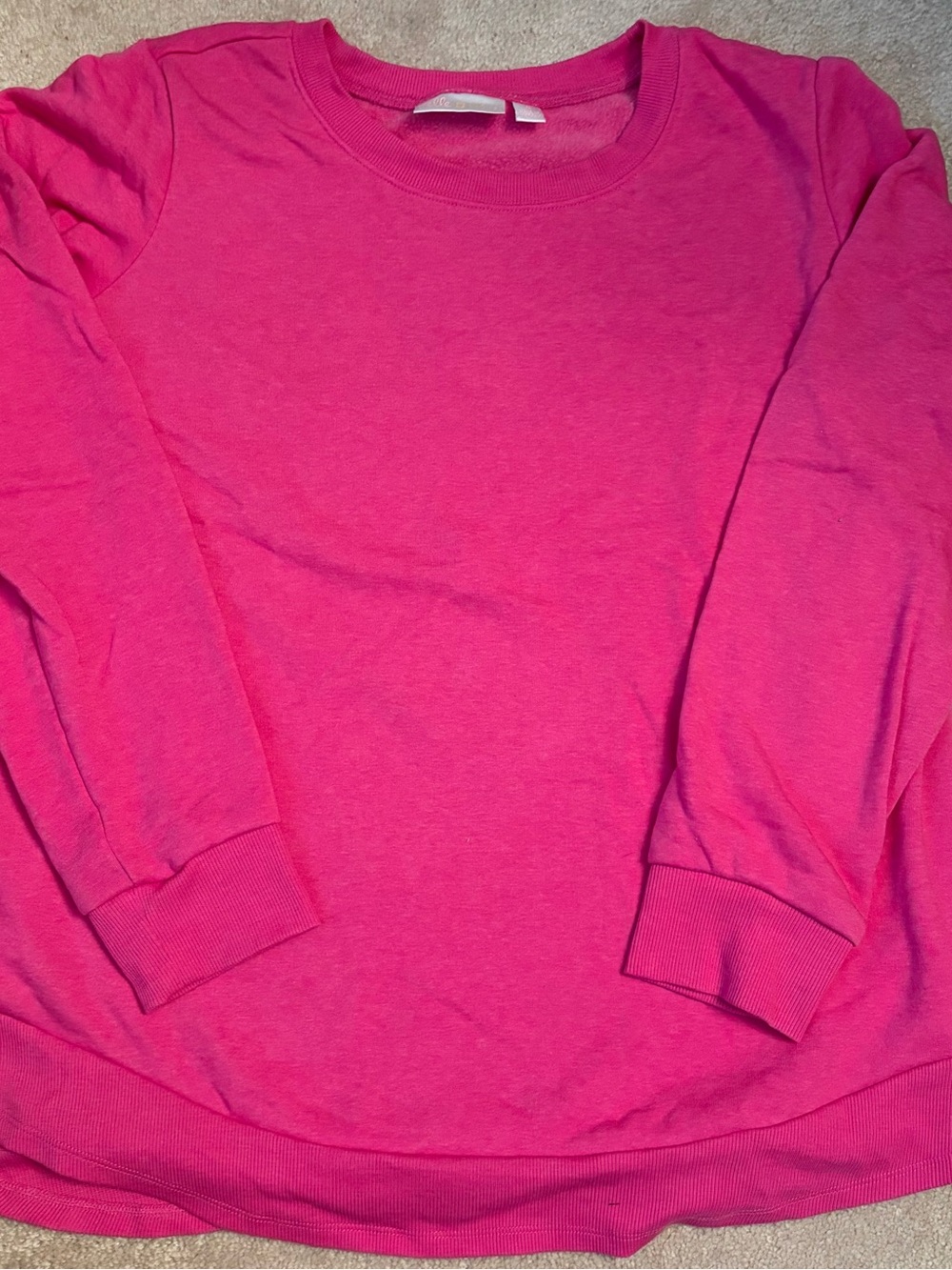 Belle by Kim Gravel Vibrant Hot Pink Long-Sleeve Crewneck Sweatshirt